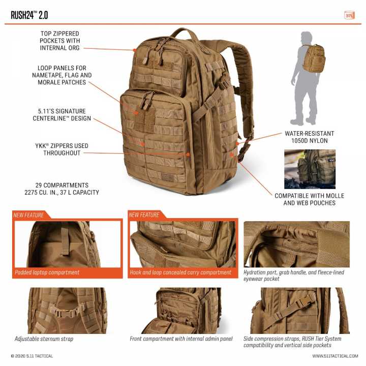 Rush 24 2.0 Rucksack 37 L multicam