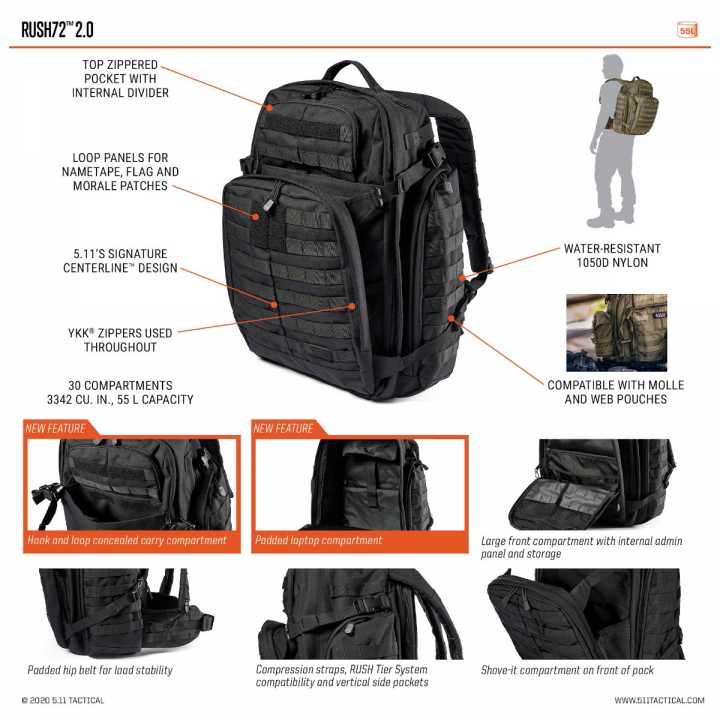Rush 72 2.0 Rucksack 55 L Double Tap