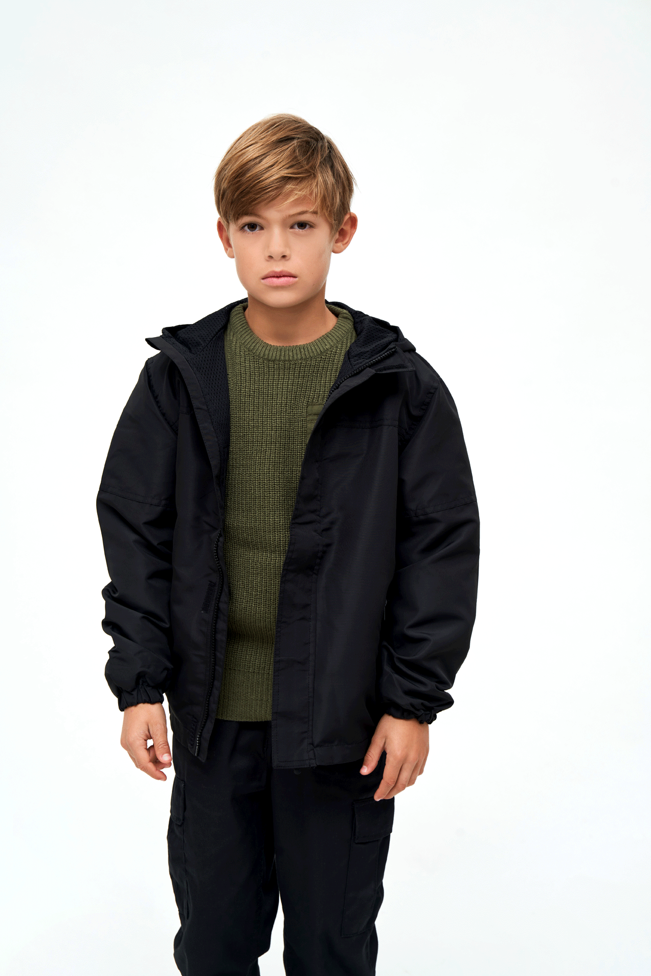 Kids Summerwindbreaker Frontzip black