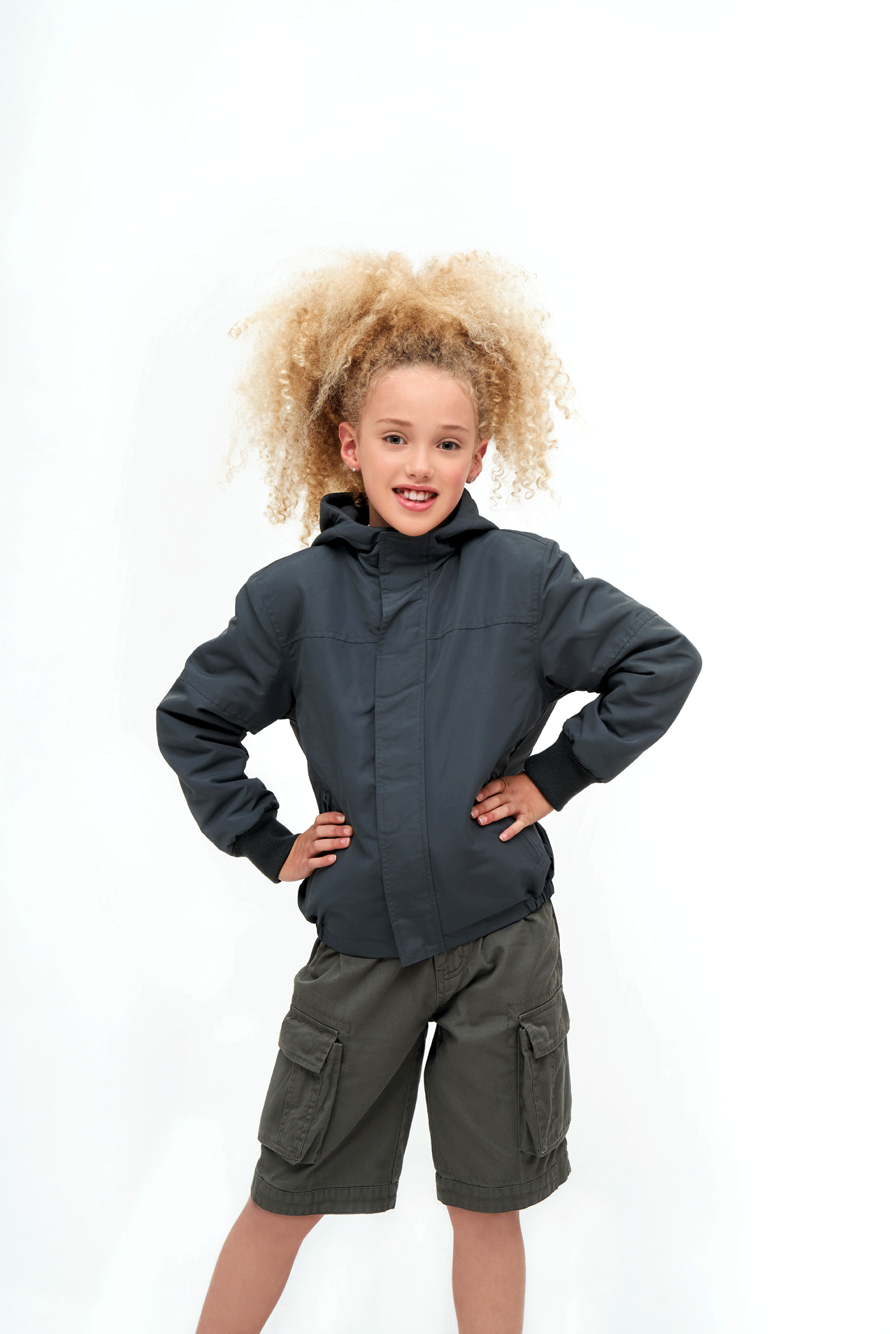 Kids Windbreaker Frontzip anthracite