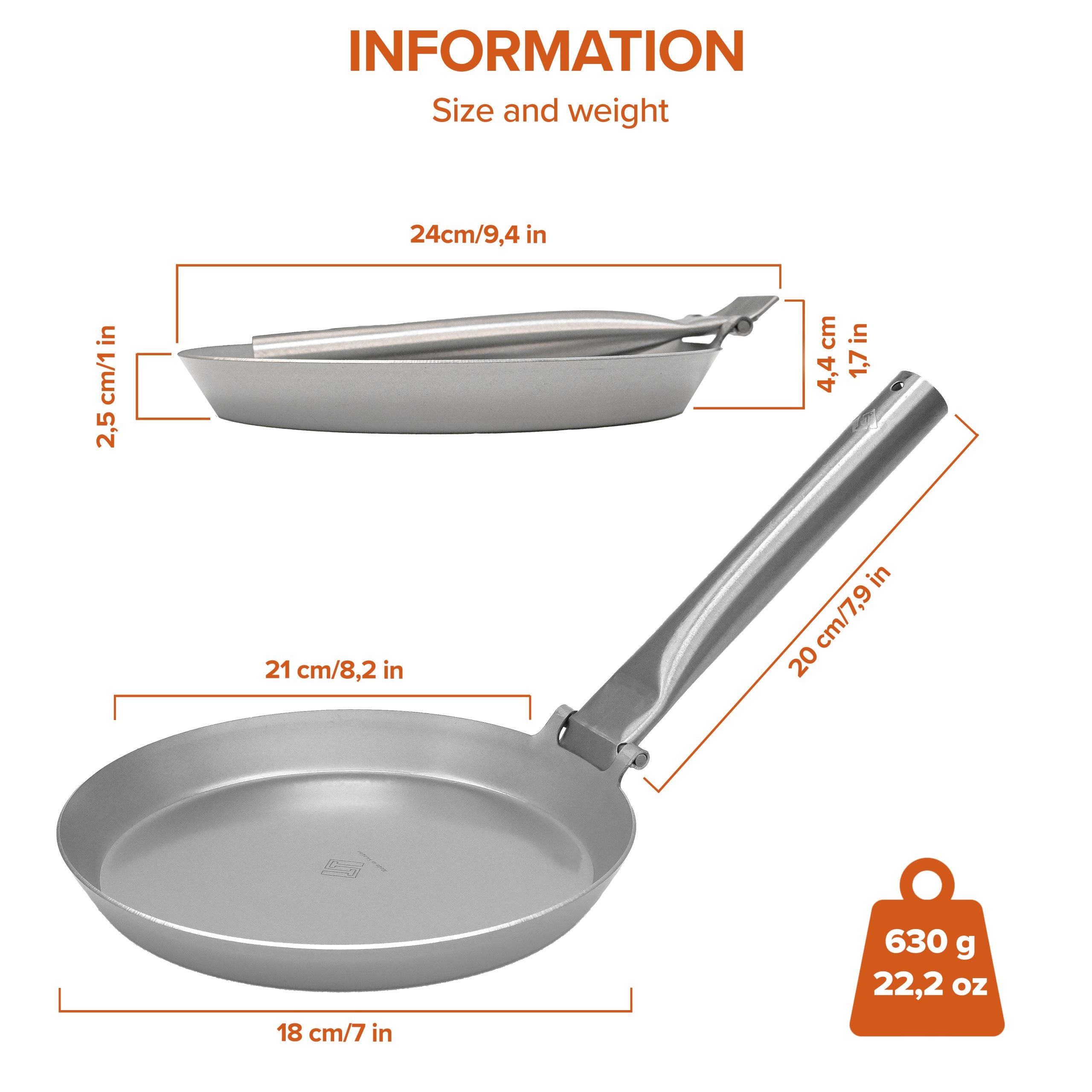 Jäger-Bratpfanne original Ø 21cm faltbarer Rohrgriff