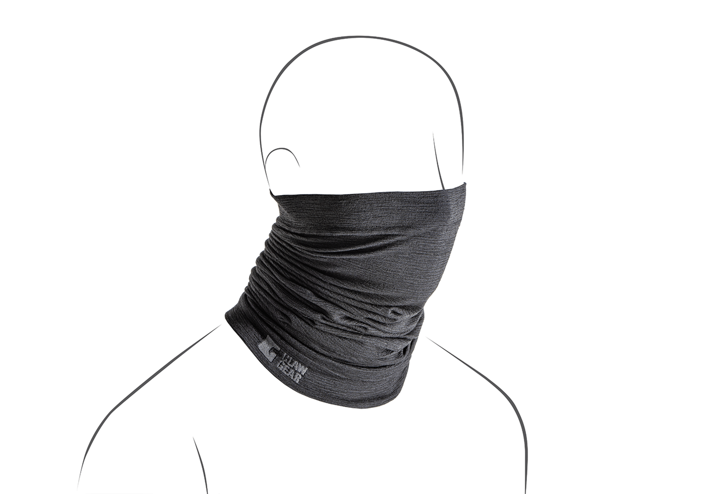 Merino Seamless Neck Gaiter Long schwarz