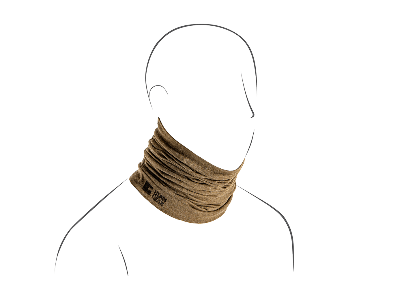 Merino Seamless Neck Gaiter Long stonegrey olive