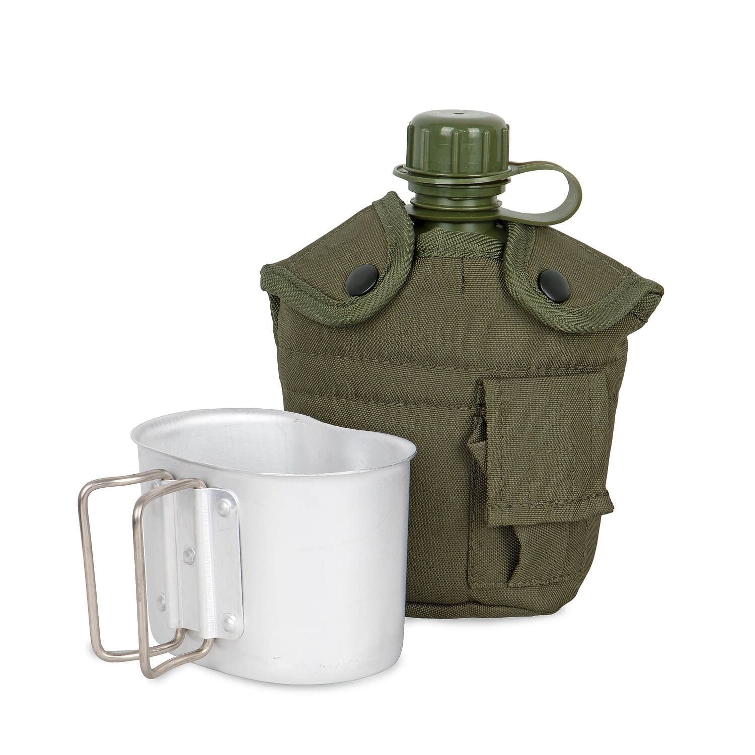 US Feldflasche mit Becher + Hülle olive
