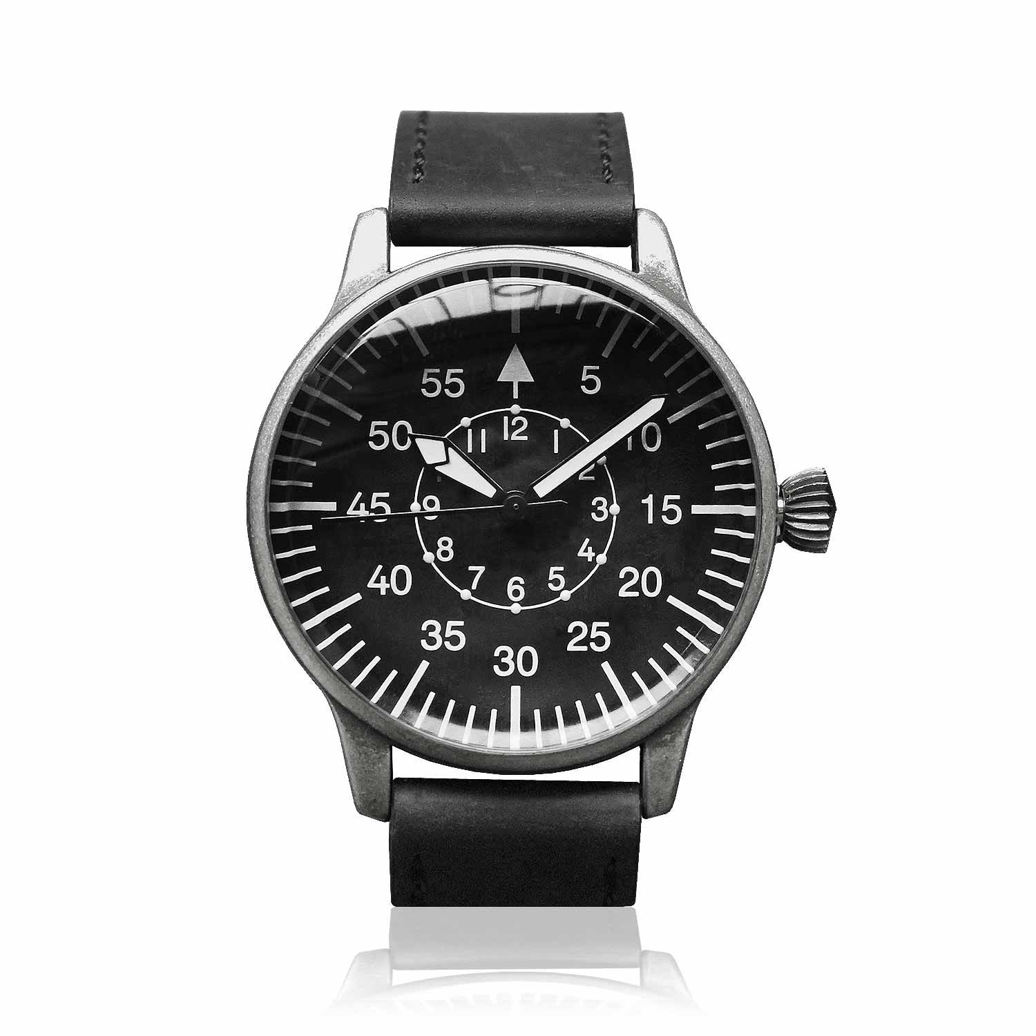Fliegeuhr Retro schwarz Dial