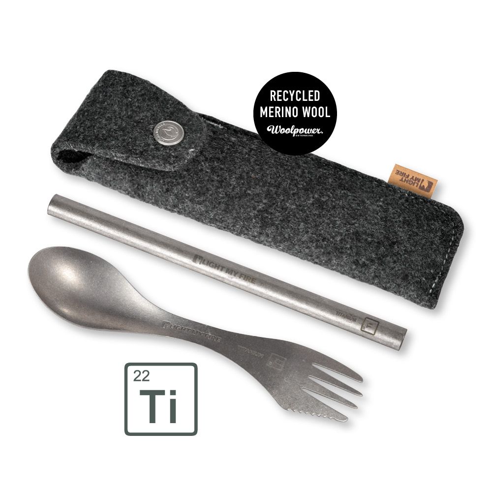 Spork´n Straw Kit Titanium
