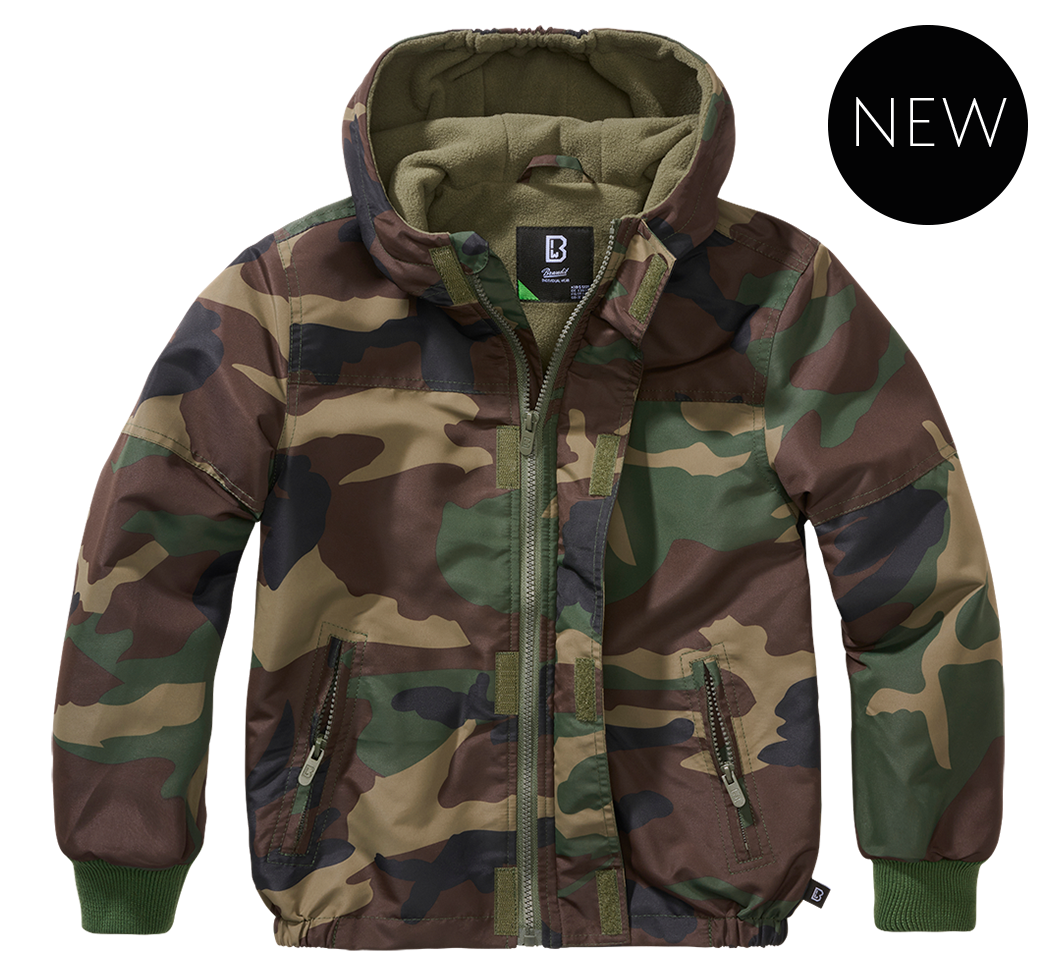 Kids Windbreaker Frontzip woodland