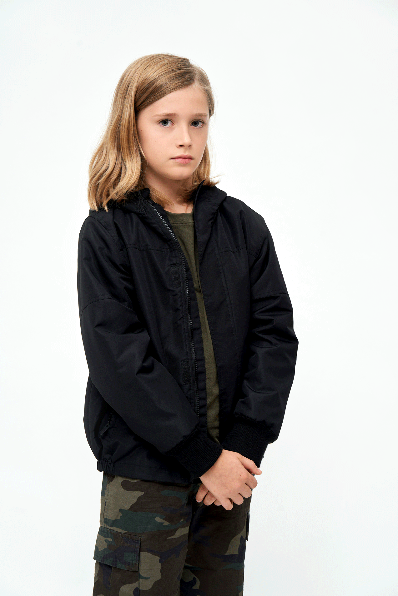 Kids Windbreaker Frontzip black