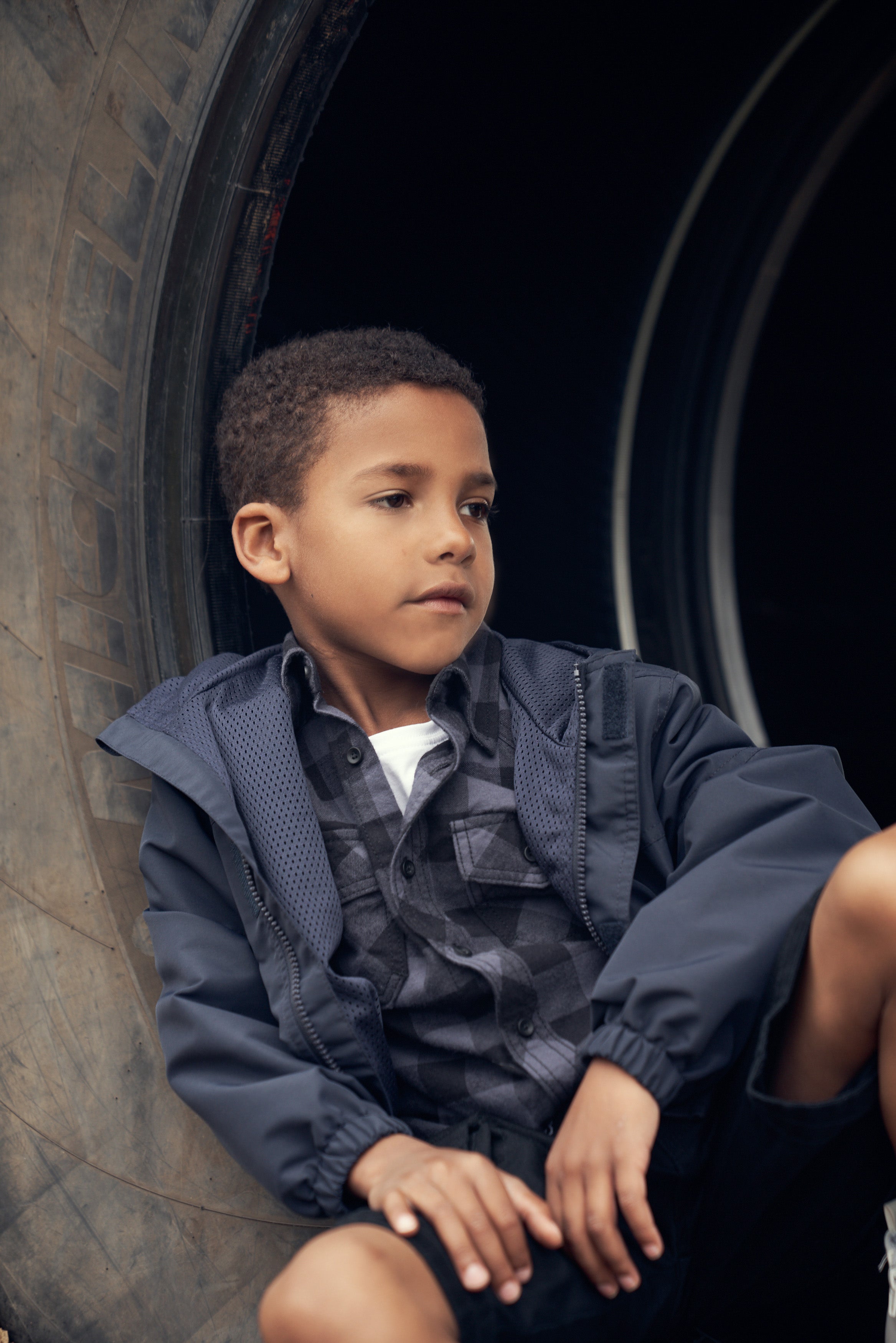 Kids Summerwindbreaker Frontzip navy