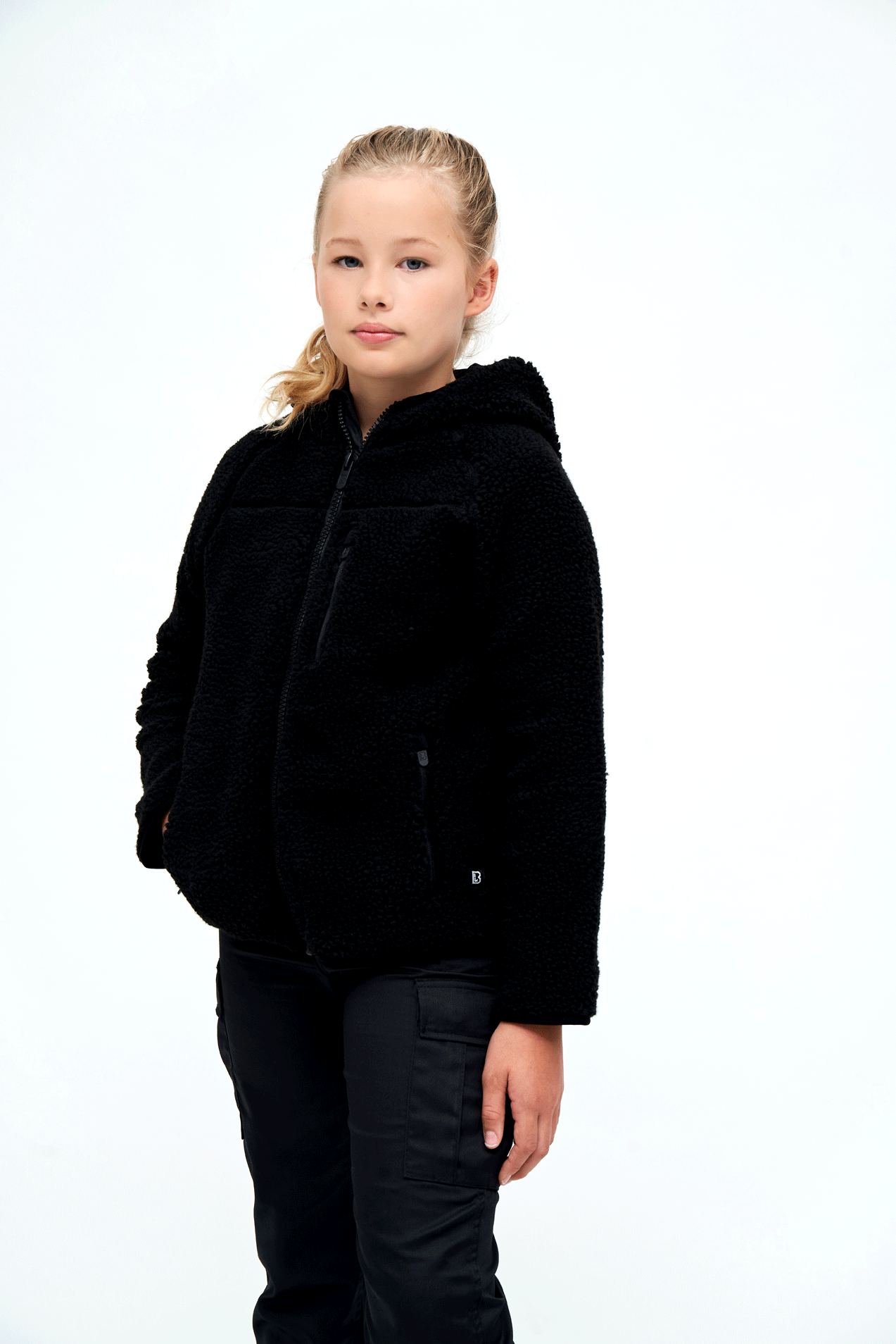 Kids Teddyfleecejacket hood black