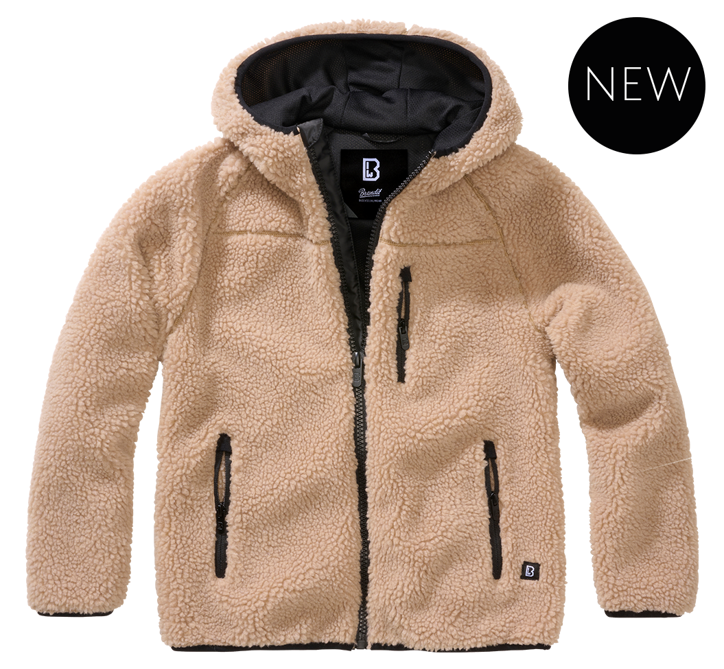 Kids Teddyfleecejacket hood camel
