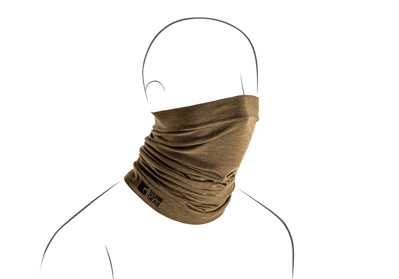 Merino Seamless Neck Gaiter Long stonegrey olive