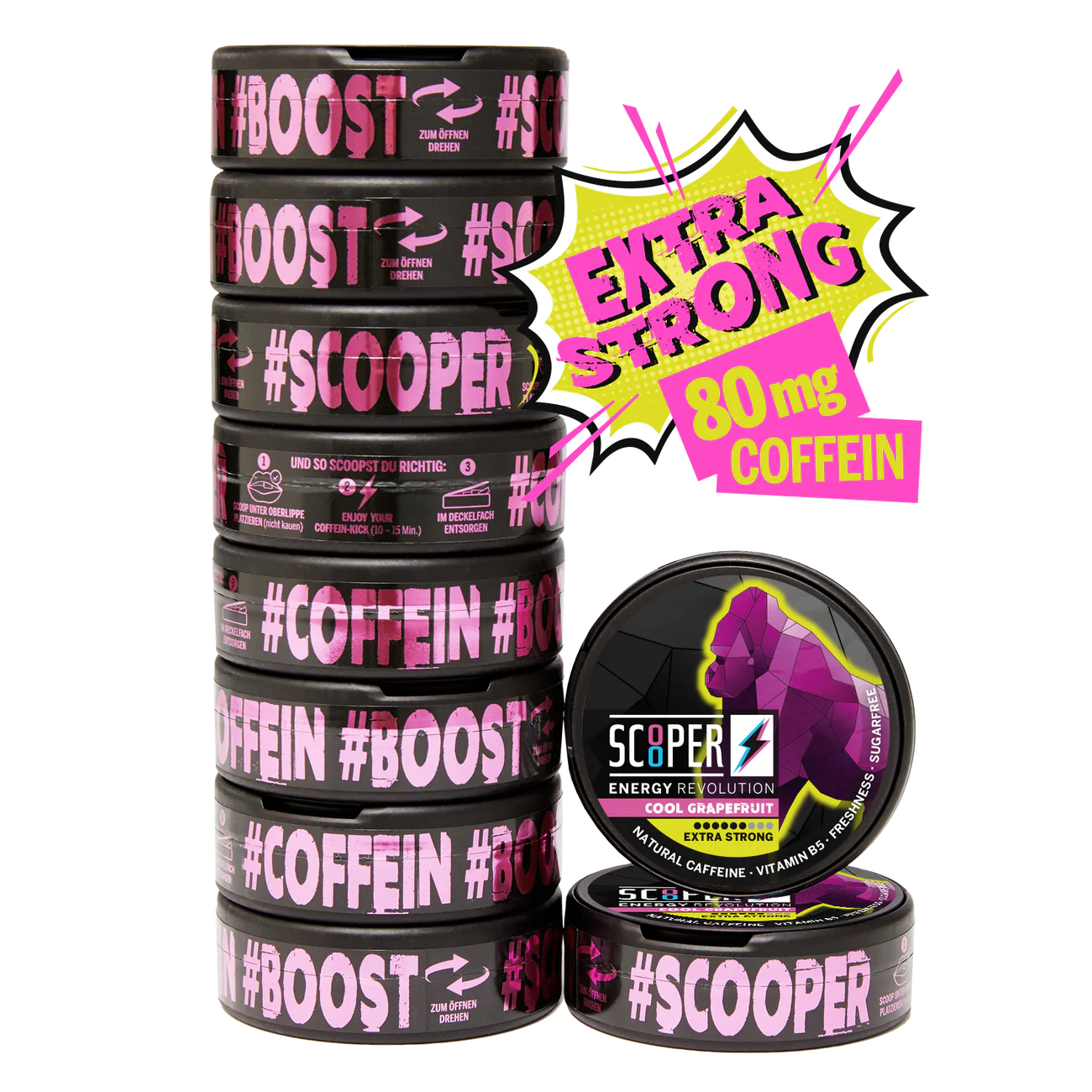 Nikotinfreier Koffein Snus Energy Cool Grapefruit 1x Dose