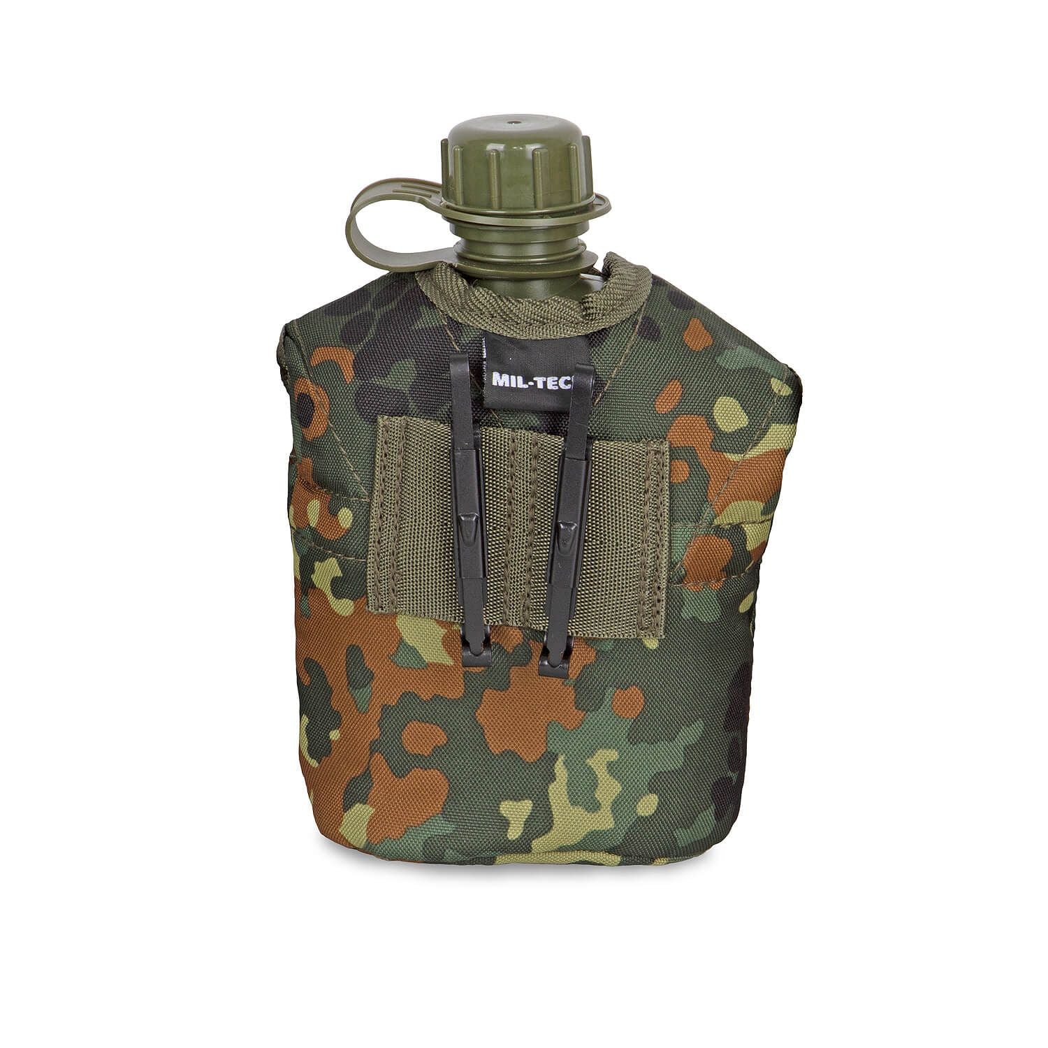 US Feldflasche mit Becher + Hülle flecktarn
