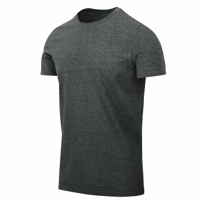 T-Shirt Slim schwarz / grau melange